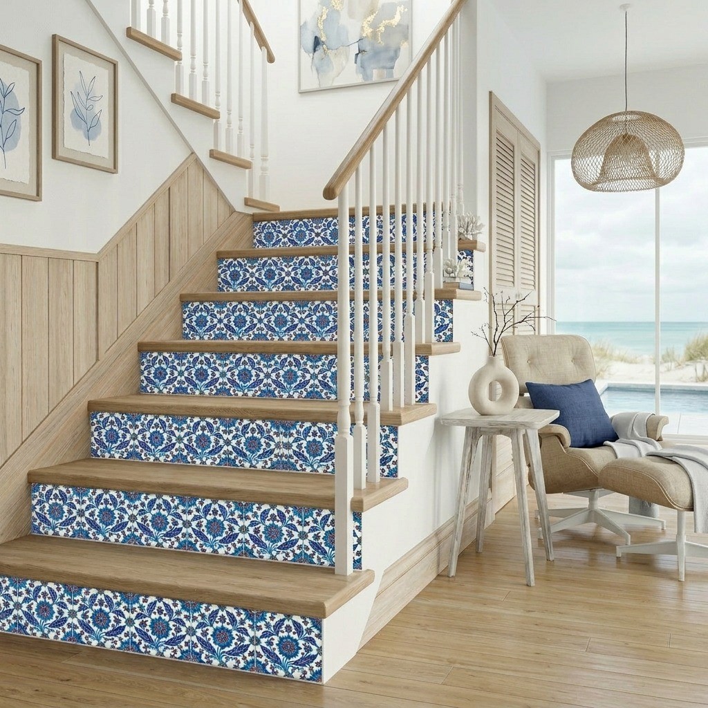 Peel and Stick Tile Stickers Blue Iznik Turkish Kitchen Backsplash Stick On Tile