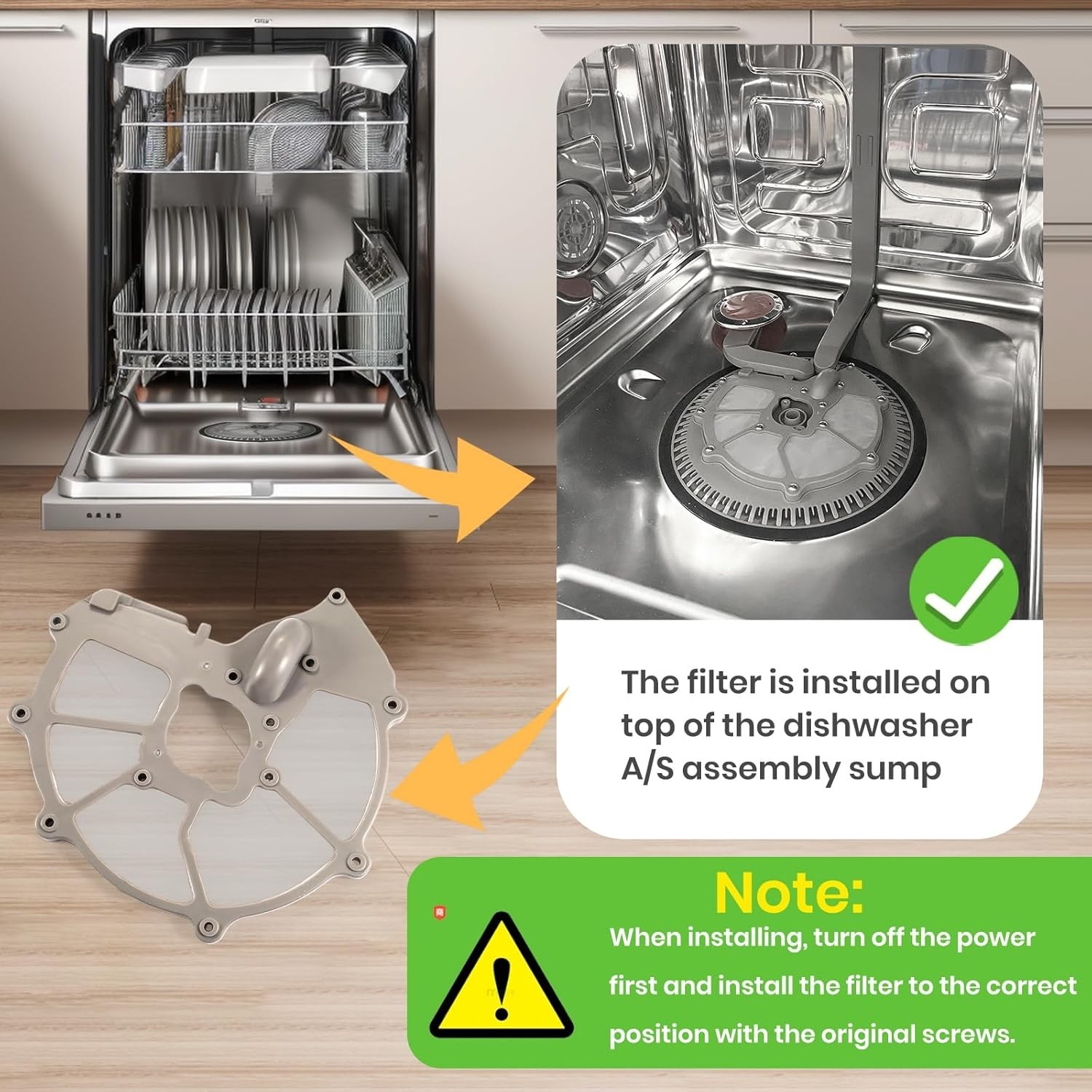 Upgrade DD81-01635A For Samsung Dishwasher Mesh Filter Sump (Hump Gray