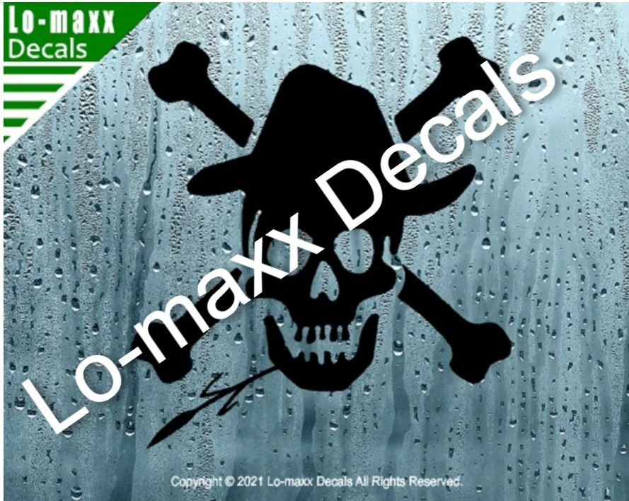 Country Boy Hillbilly Farmer Skull And Crossbones Original Die Cut Vinyl Decal