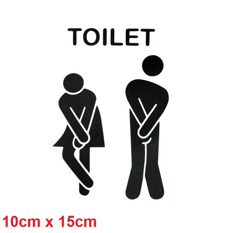 Toilet Sign Sticker Decal Bathroom Restroom Men Women WC Door Gender Funny Vinyl