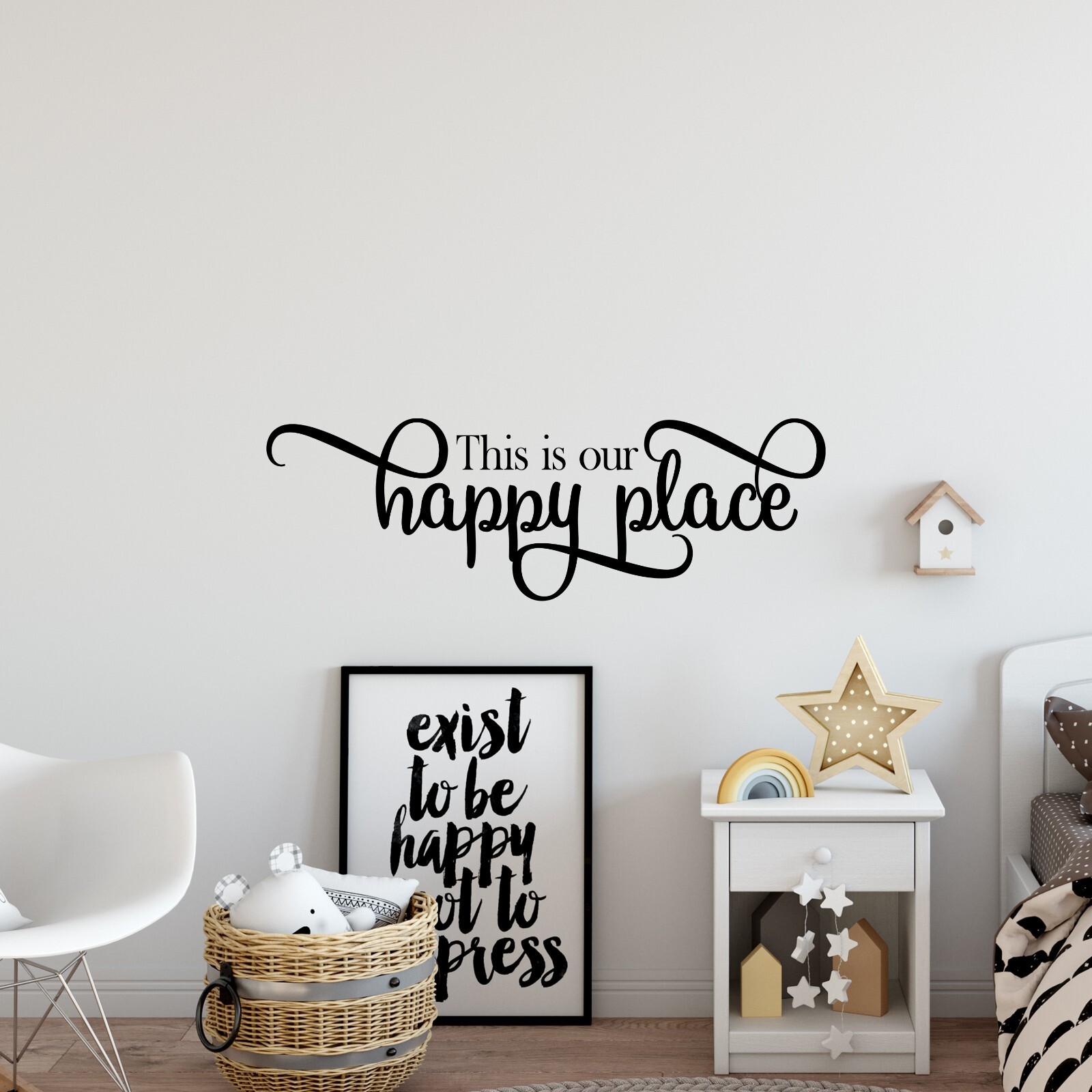 This is Our Happy Place Home Wall Decal Sticker Quote for Bedroom Vinyl Wall Art