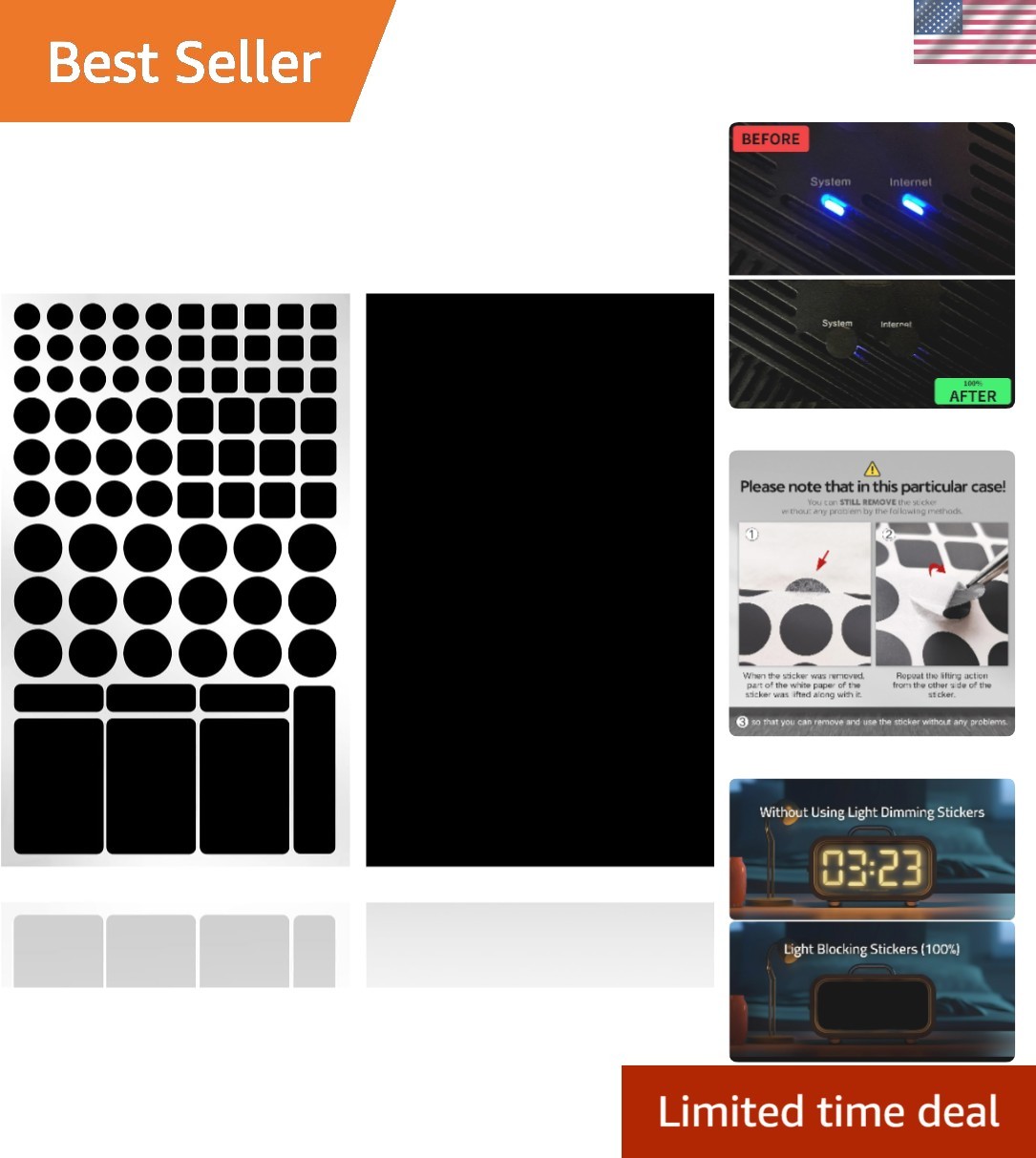 Effortless 100% Blocking Stickers – 2 Sheets for Instant Privacy Solutions