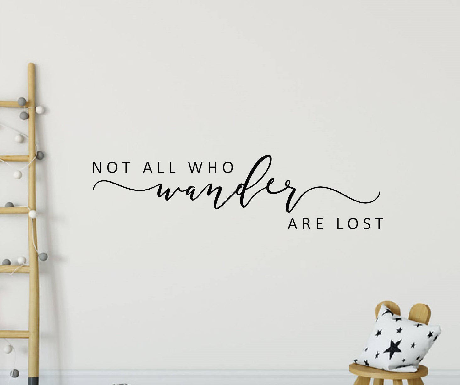 NOT ALL WHO WANDER ARE LOST Adventure Wall Art Decal Quote Words Lettering Decor