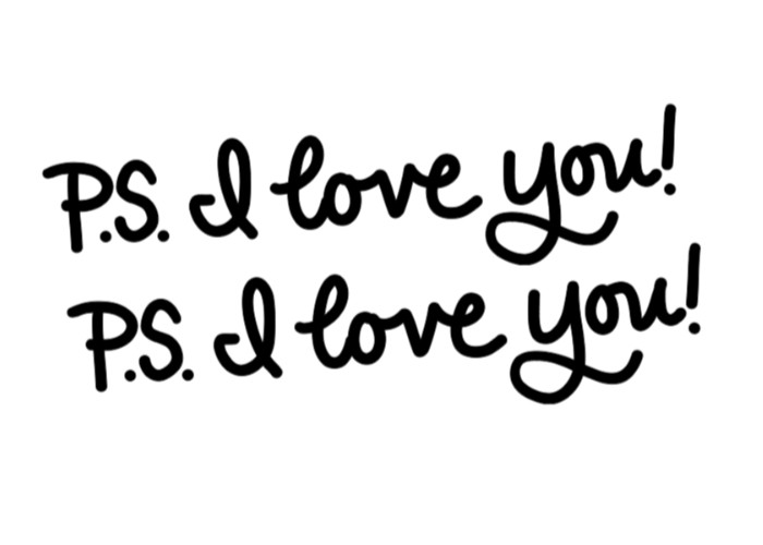 P.S. I love you ! Vinyl Decal Sticker Rearview Mirror Car Truck Set of 2