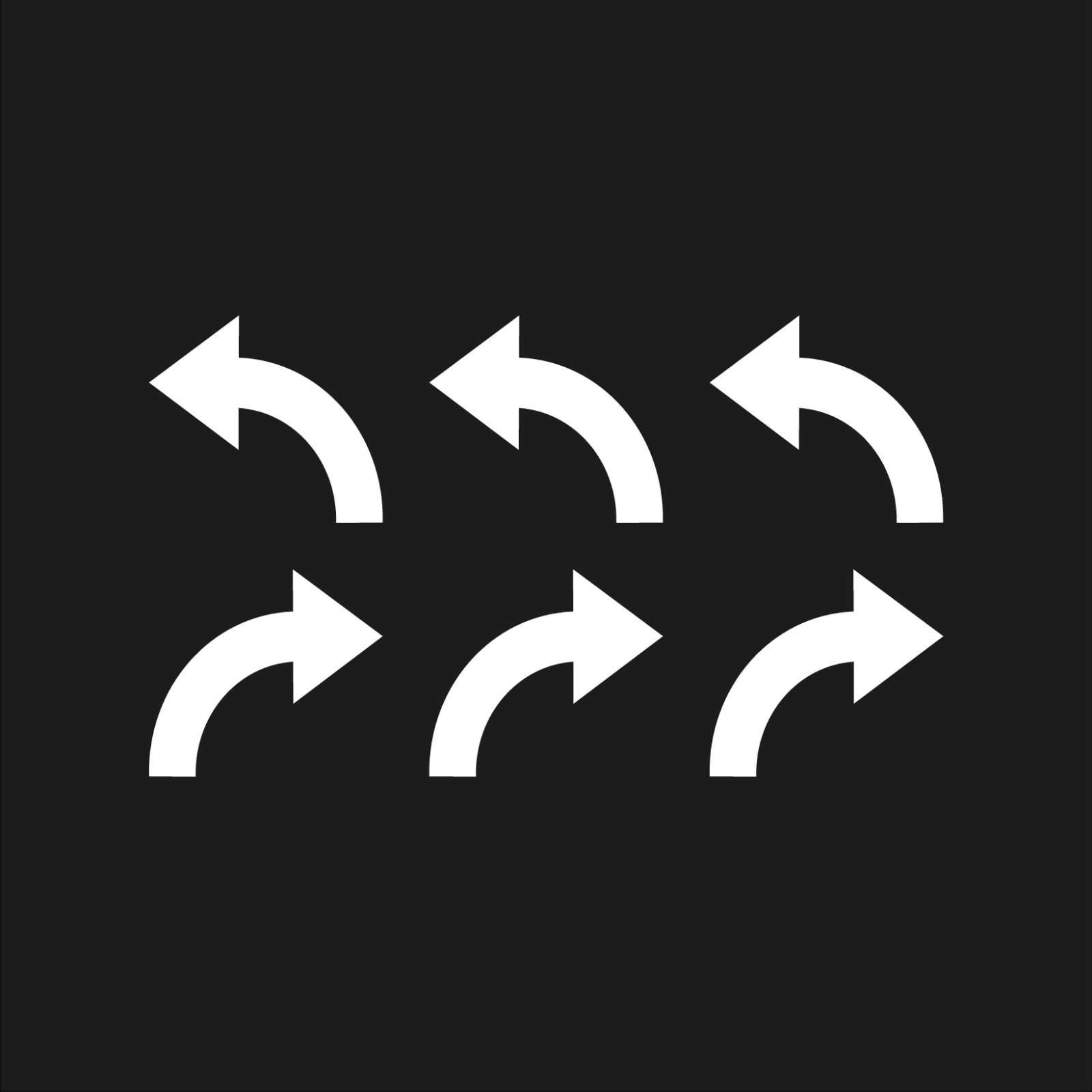 set of 6 curved arrows Vinyl Decal Arrow shape symbol Sticker