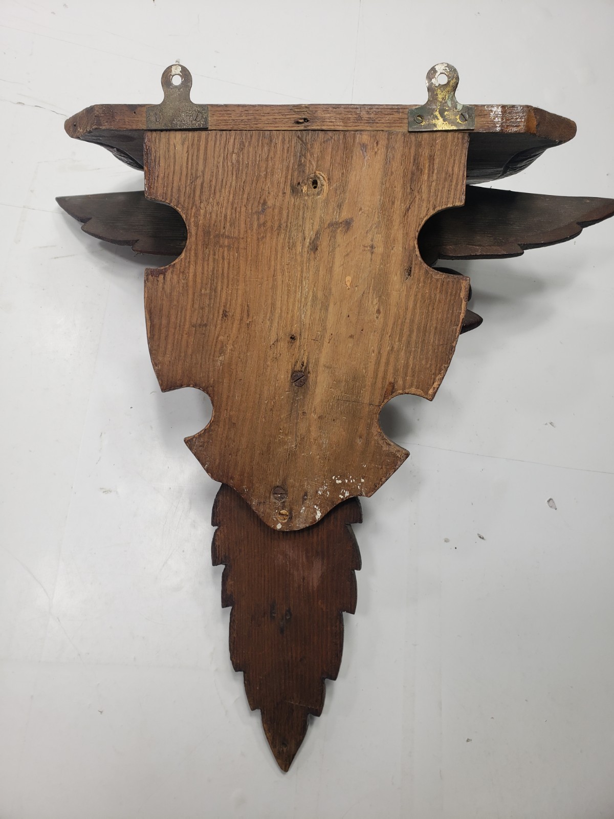 Antique Mid-Late 19th Century Black Forest Carved American Eagle Wall Shelf