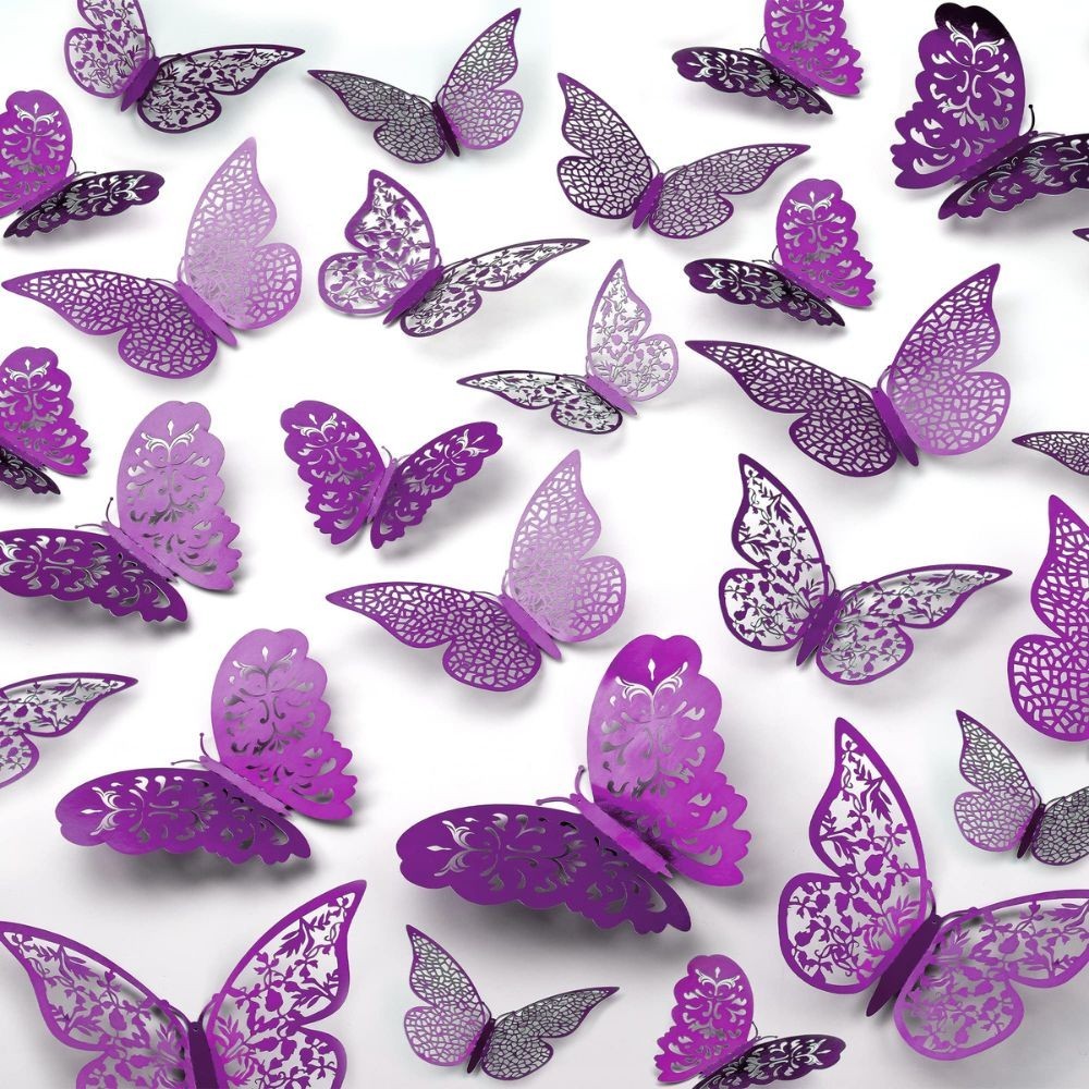 3D Butterfly Wall Decor 24/48pcs – DIY Removable Room, Party & Wedding