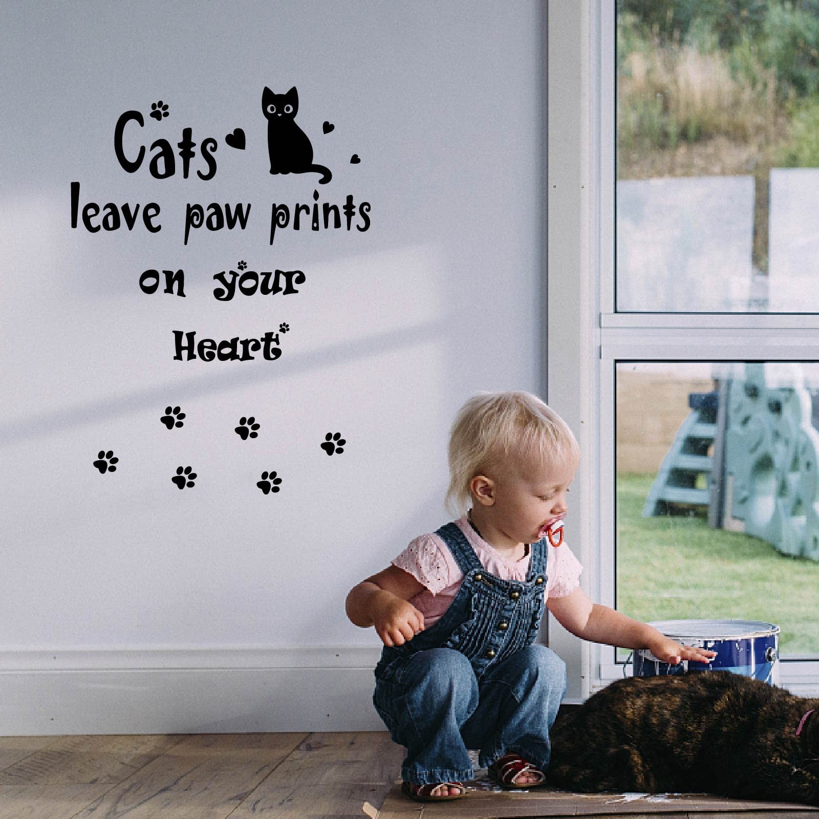 Cats Wall Decor Black Cat Wall Stickers Cats Leave Paw Prints on Your Hearts …