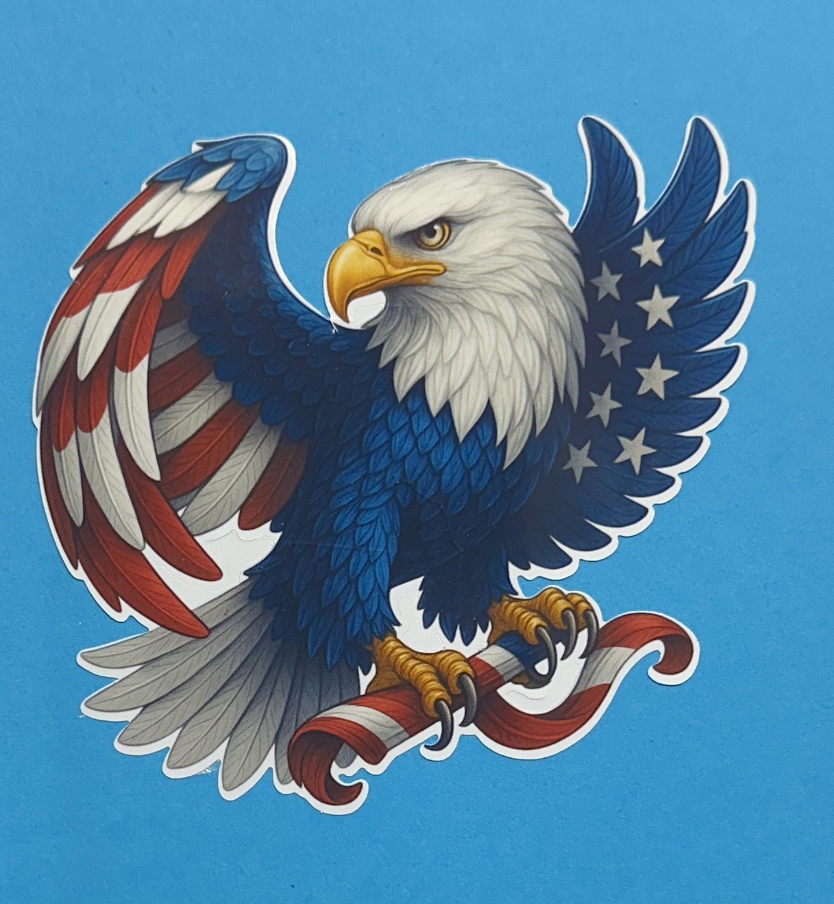 3 inch Patriotic Bald Eagle American Flag Vinyl Sticker USA Fourth of July Decal