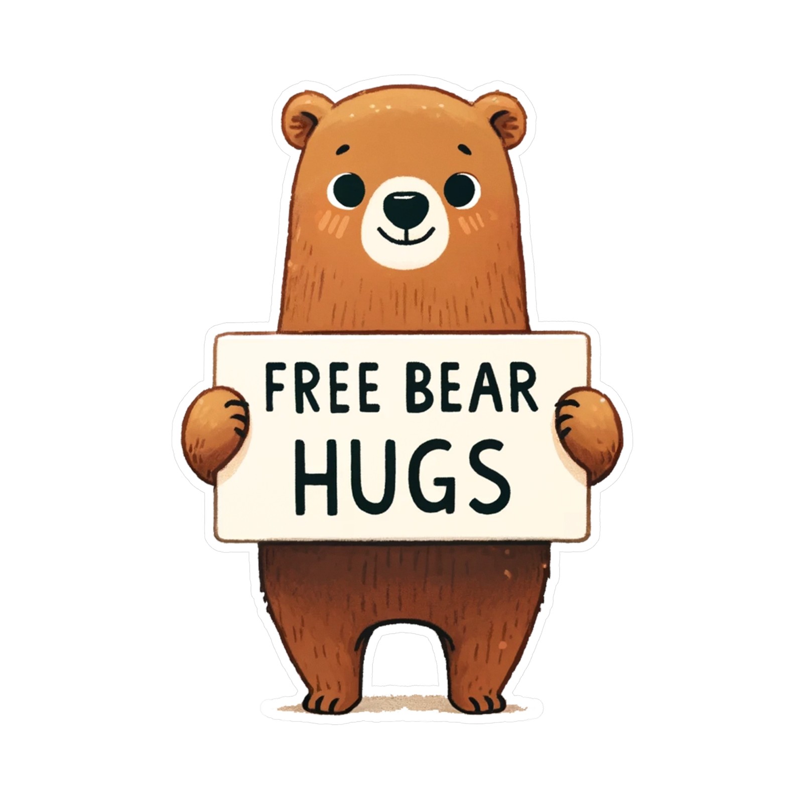 Free Bear Hugs Sticker Vinyl Decal – Matte Bear Label Glossy Water Bottle
