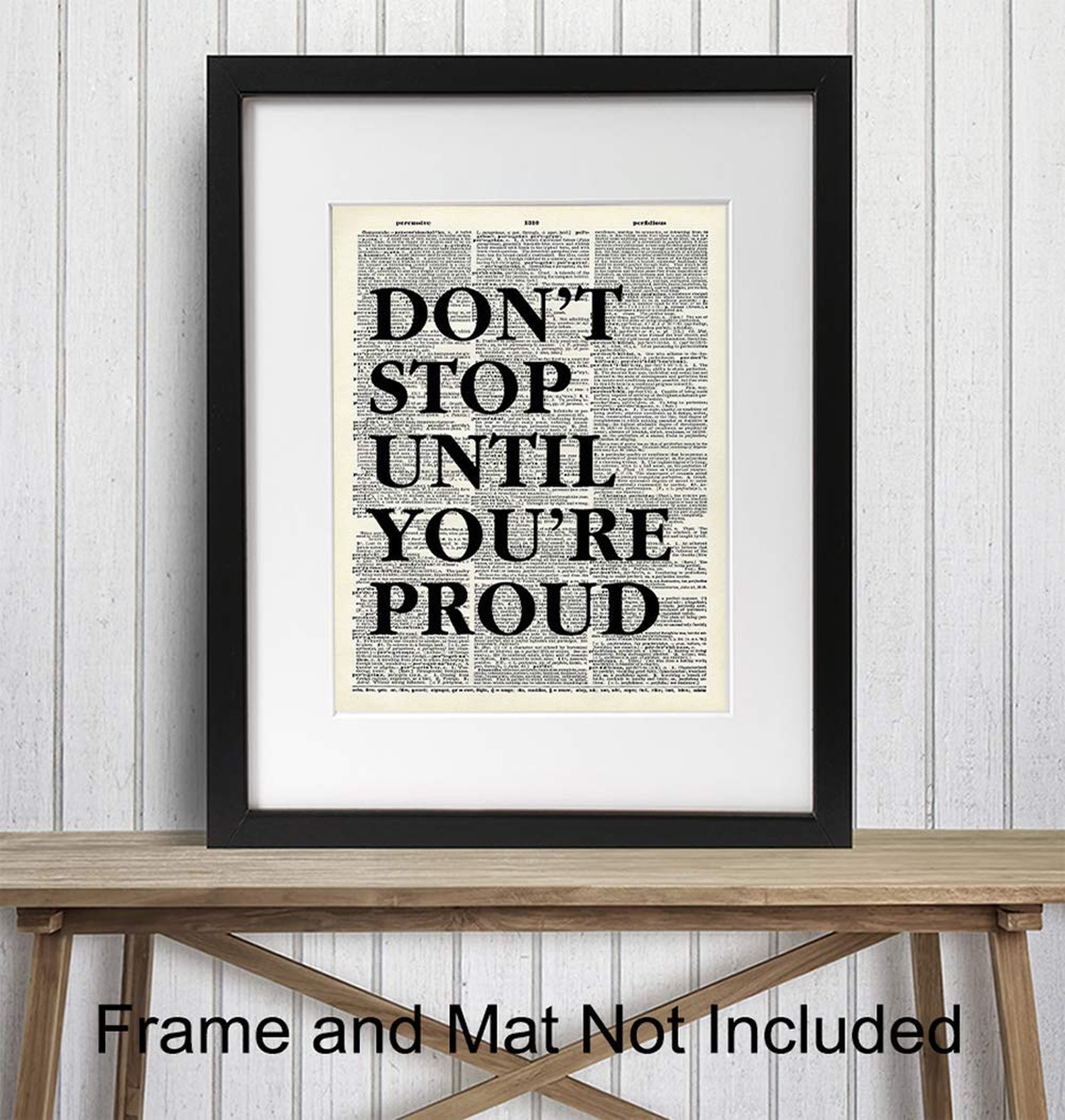 Motivational Don't Stop Dictionary Art, Wall Decor Picture – 8×10 Upcycled Ho…