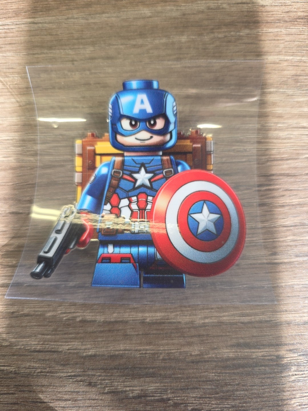 Lego Captain America Figurine UVDTF Decal Made In USA Waterproof