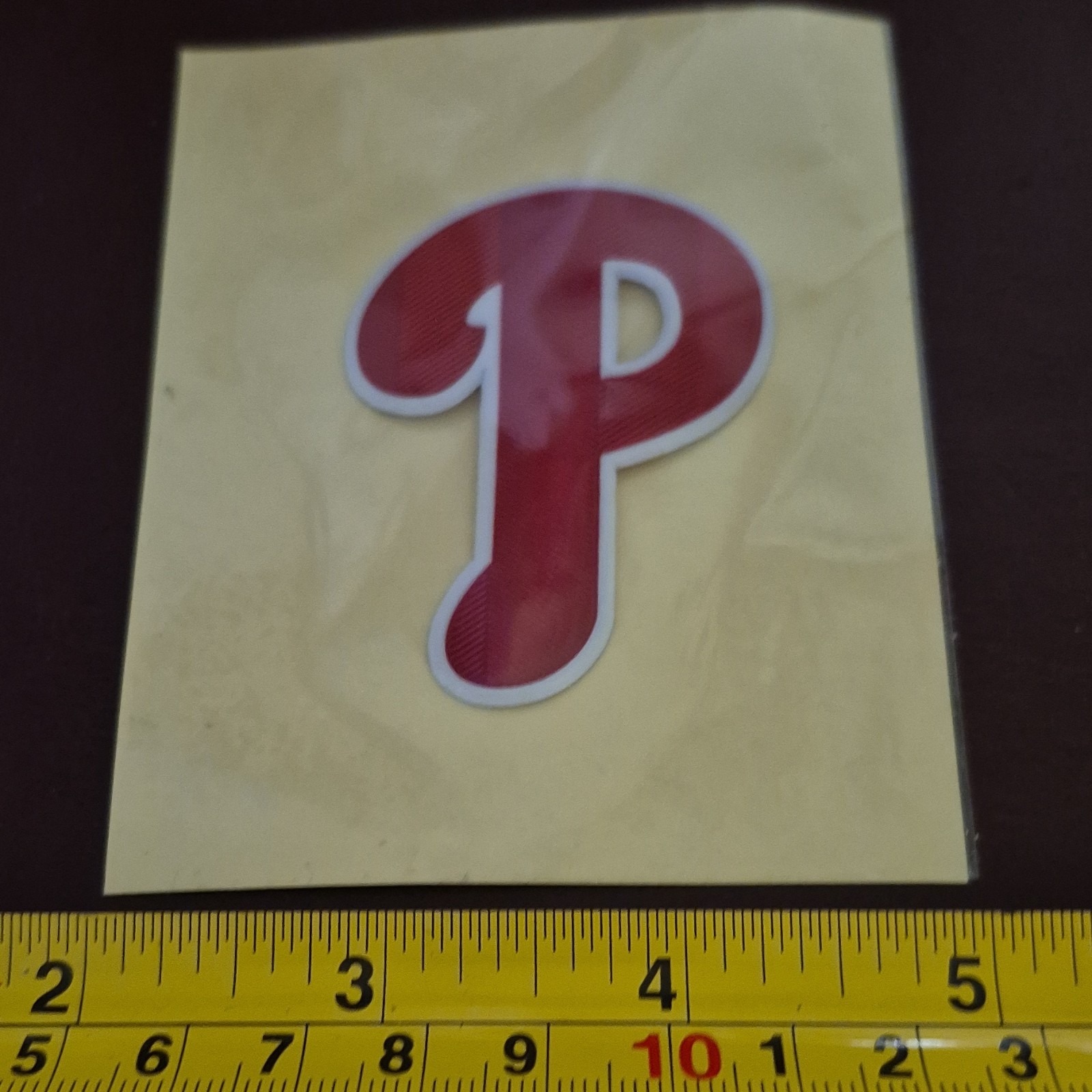 MLB Philadelphia Phillies Red P Logo Iron On Patch baseball memorabilia.