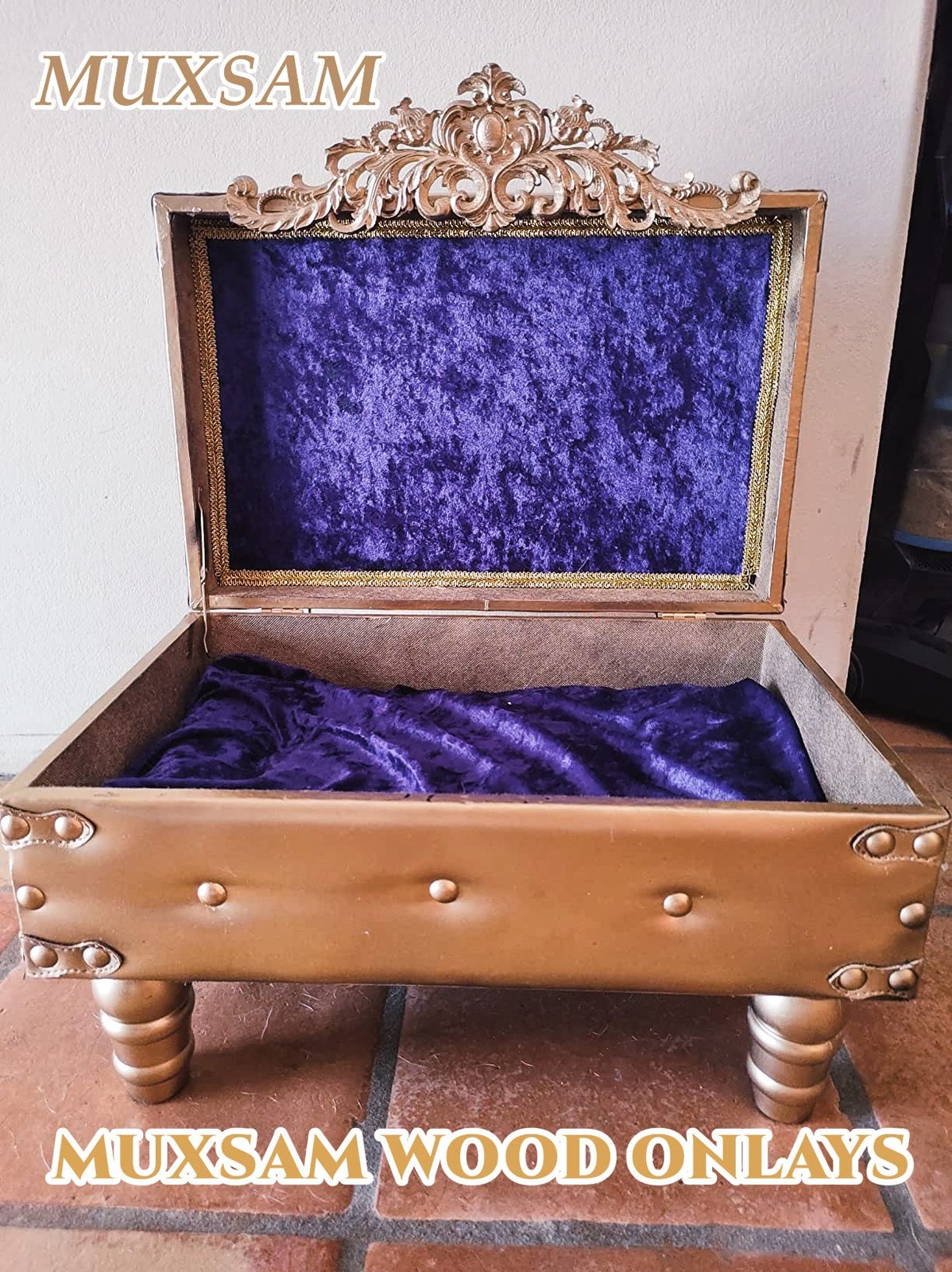Long Wood Carved Appliques Onlays, 2-Pack Unpainted Decorative Corner Carving…