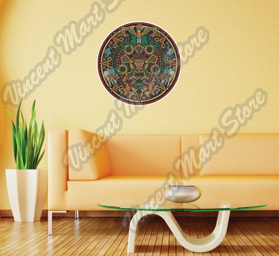 Aztec Mandala Maya Mayan Calendar Mexico Wall Sticker Room Interior Decor 22X22"