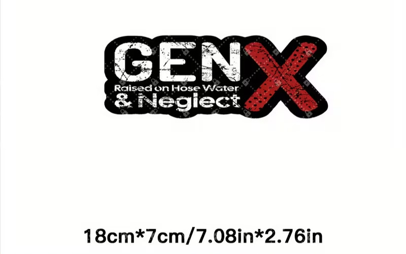 Gen-X Sticker Vehicle Decals, Bumper Stickers, Car Stickers, Waterproof 7 inches