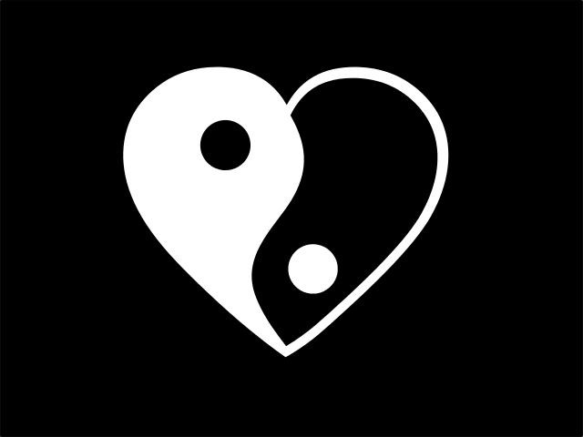 YIN YANG Heart Vinyl Decal Car Wall Laptop Sticker CHOOSE SIZE COLOR