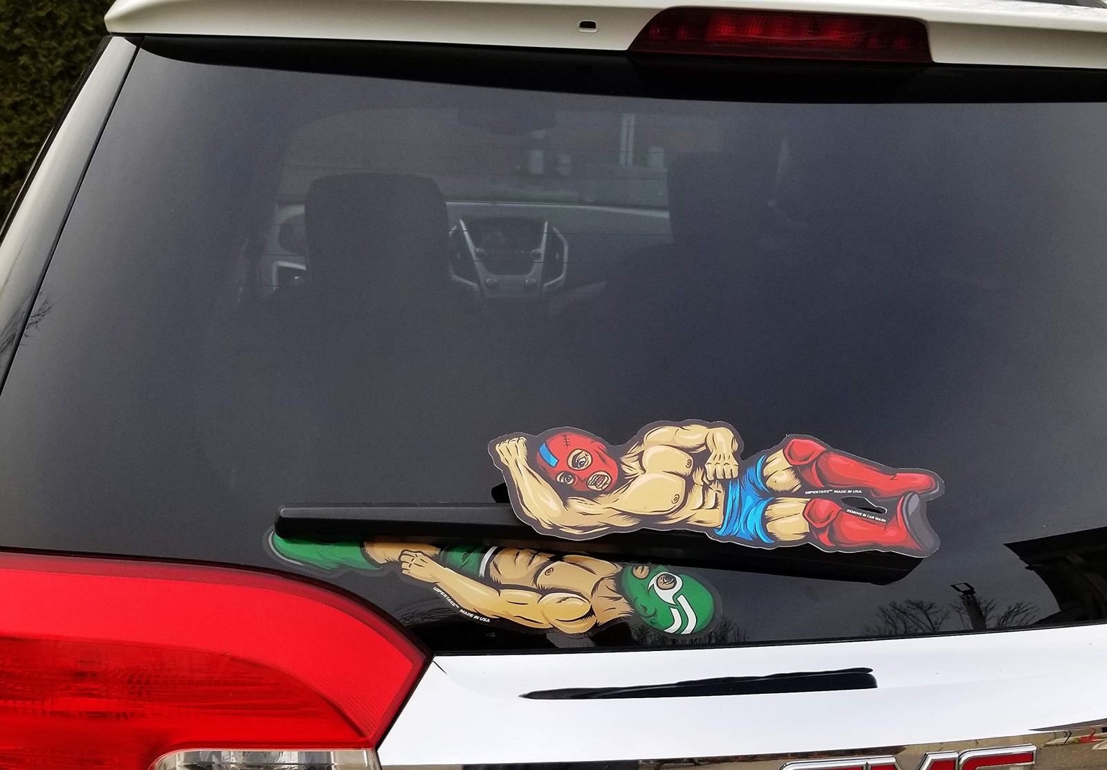 WiperTags Luchador Wrestling Cover and Decal for Rear Vehicle Wipers
