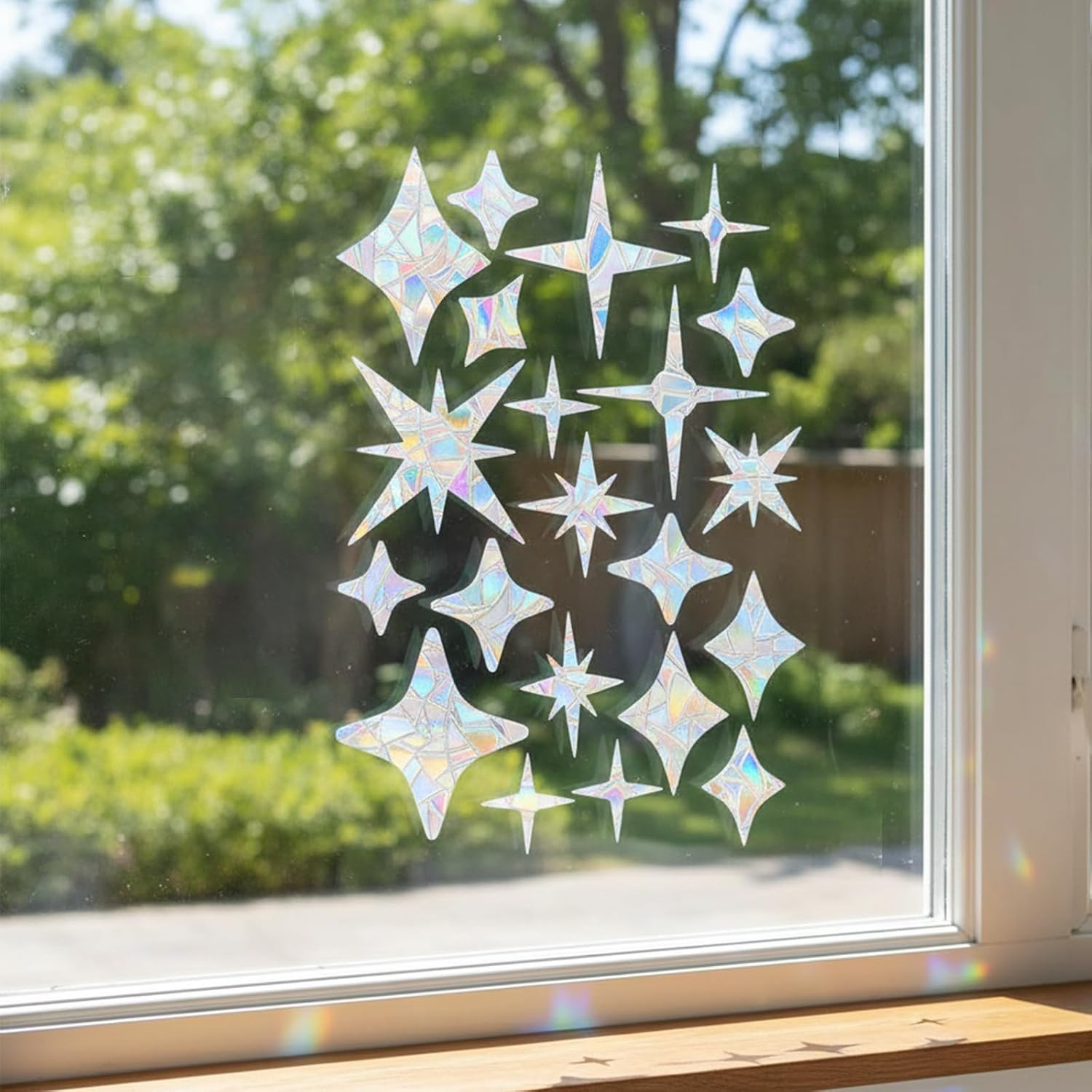 42 PCS Star-Shaped Window Stickers Anti-Collision Bird Protection Decals Non-Adh