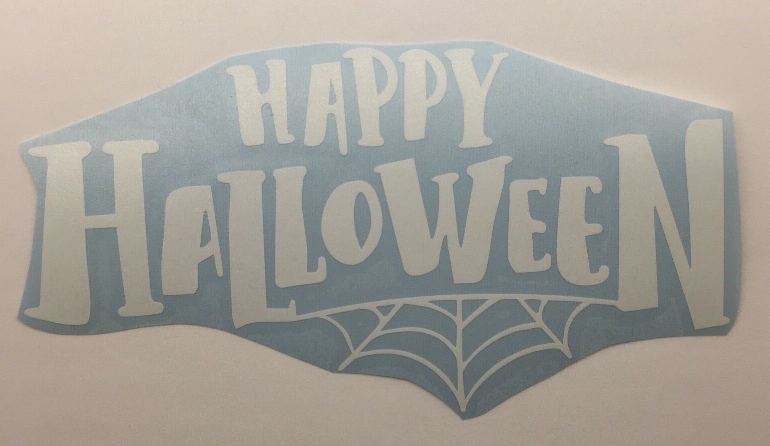 Happy Halloween Sign Vinyl Sticker Decal High Quality Spooky Spider Web Holiday