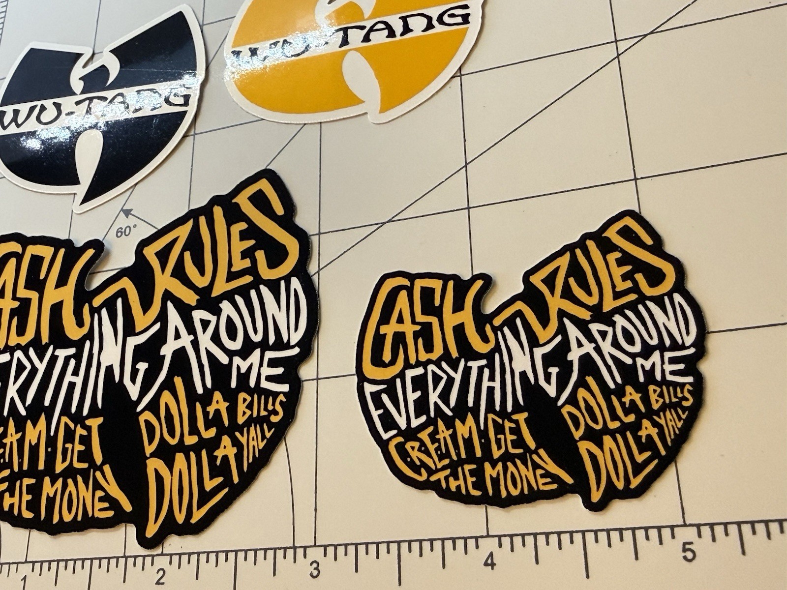 Wu Tang Clan Stickers Collage Set #2 And Logos, 4 Stickers