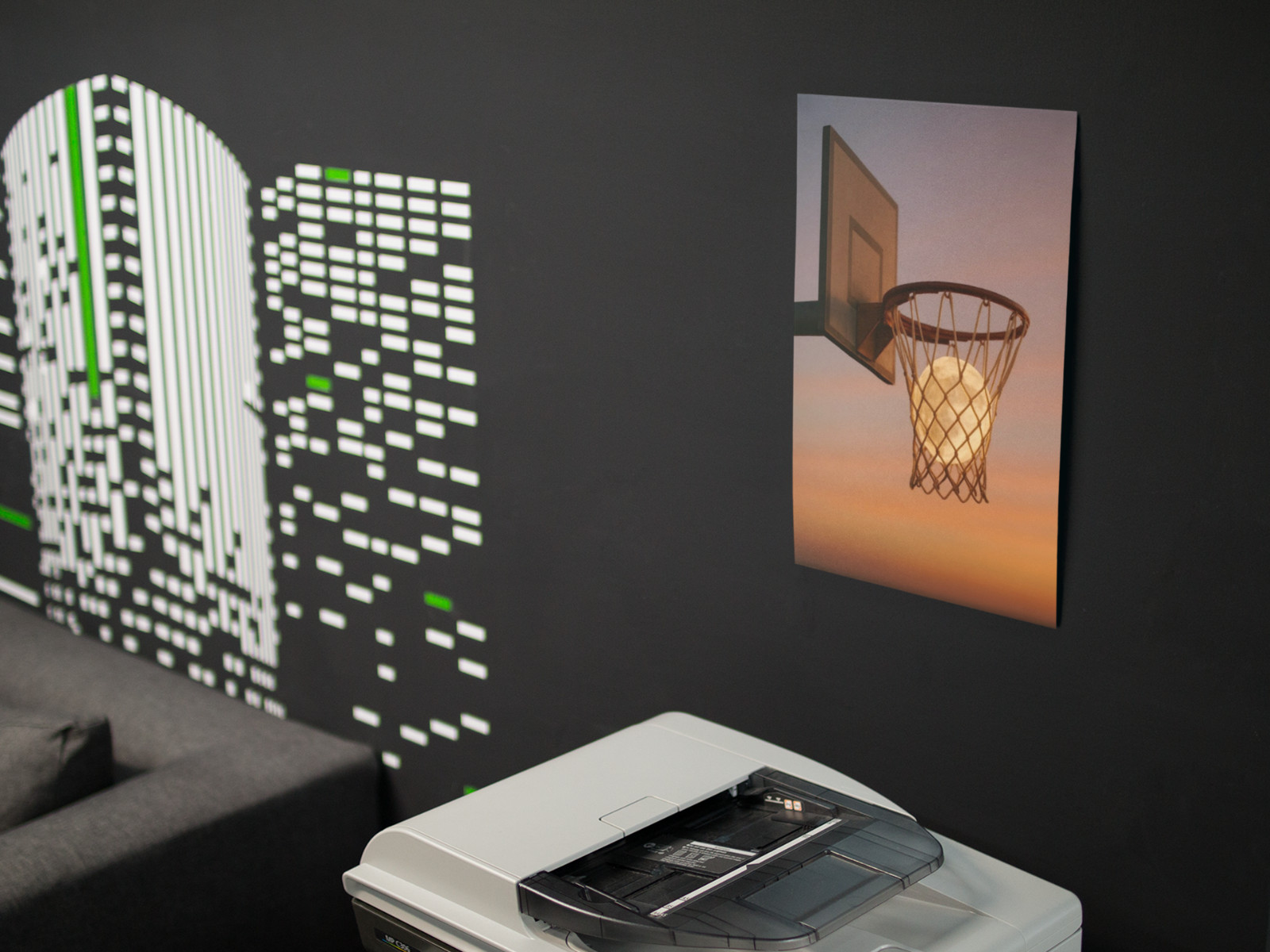 MOON Dunk Basketball Cool Graphic Wall Vinyl Decal Poster (Removable Adhesive)