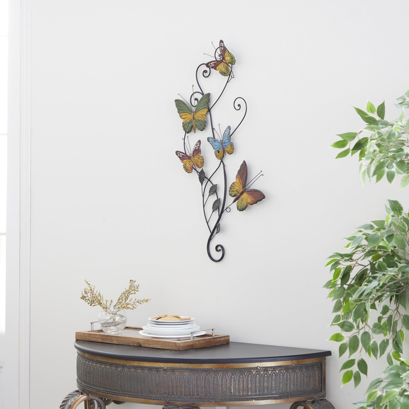 Deco 79 Metal Butterfly Home Wall Decor Indoor Outdoor Wall Sculpture with Sc…