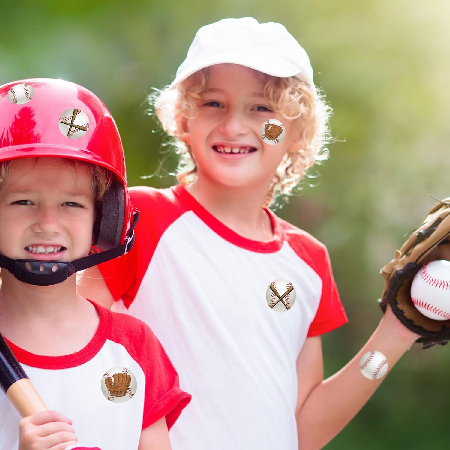 300 Pcs 12 Sheets Baseball Helmet Stickers 1.18 Inch Waterproof round Helmet Vin