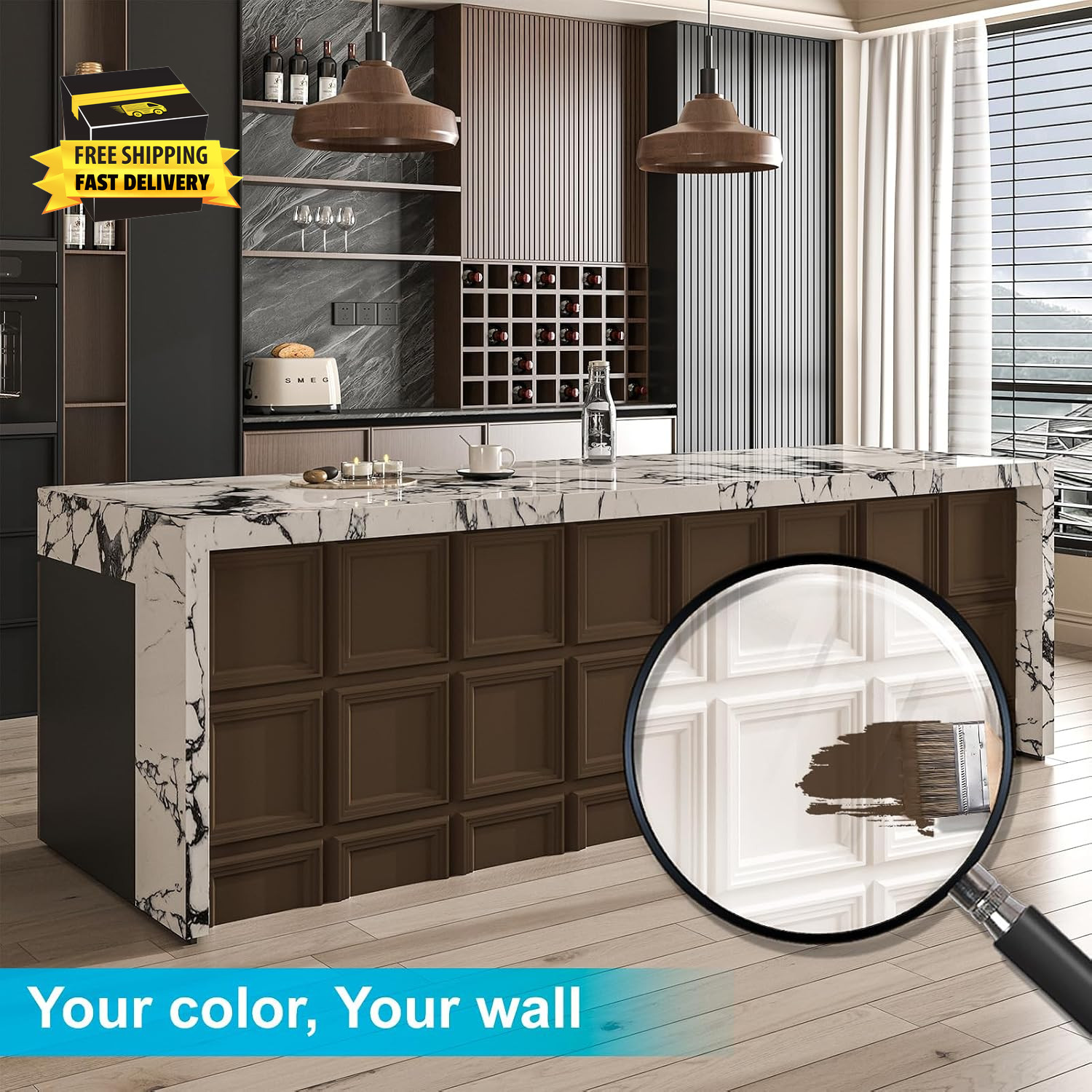 33-Pack Accent 3D Textured Wall Panels, 11.8 X 11.8 In, White | Wipe Clean, PVC,