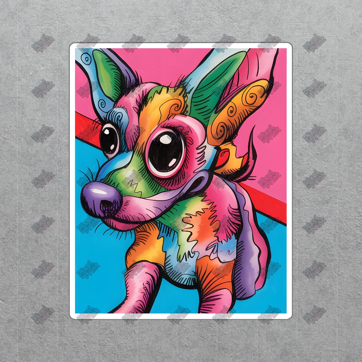 Vibrant Abstract Chihuahua Art Print Colorful Dog Decor for Pet #8317