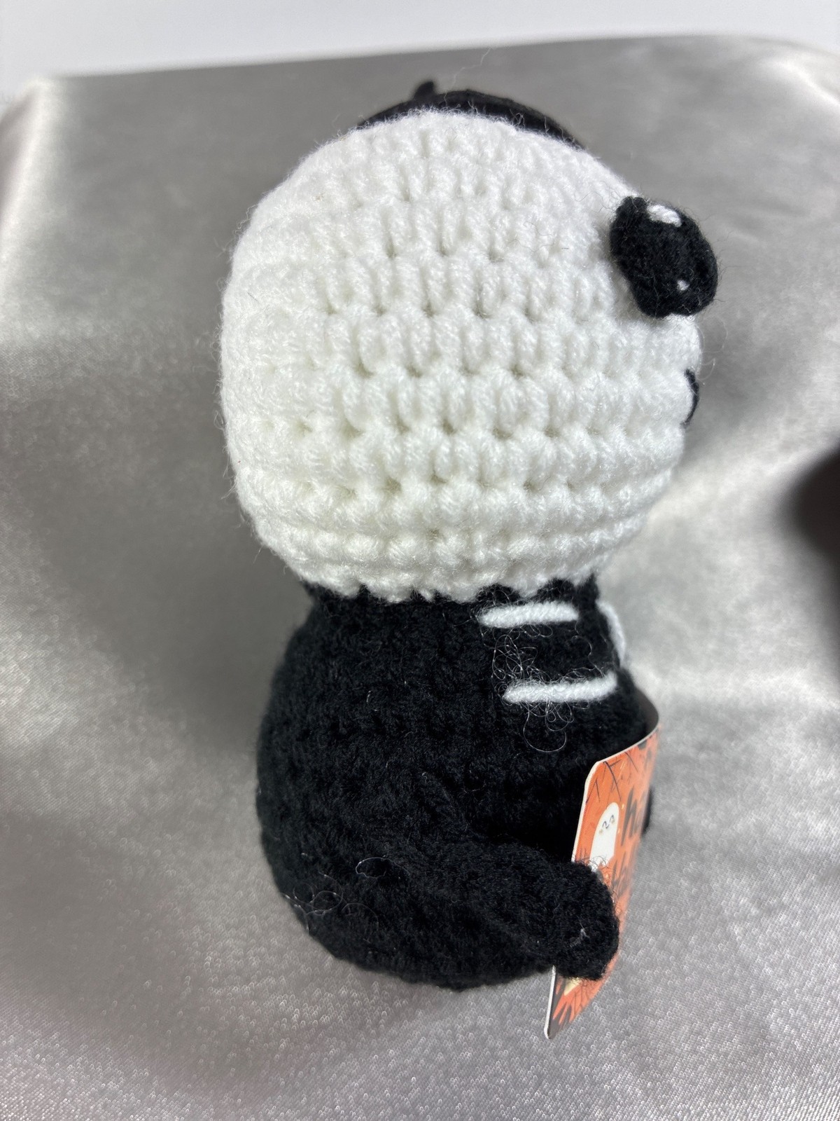 Halloween Plush Skeleton Doll Crochet Face Witch Hat Happy Halloween Boxed 5.25"