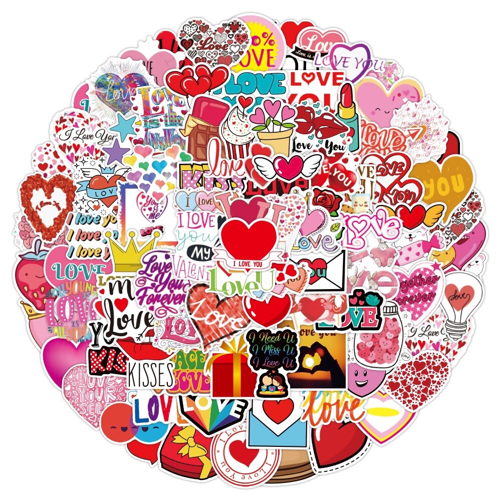 20 Random Hearts and Love Stickers Romance Decals Laptop Hydro Free Shipping!