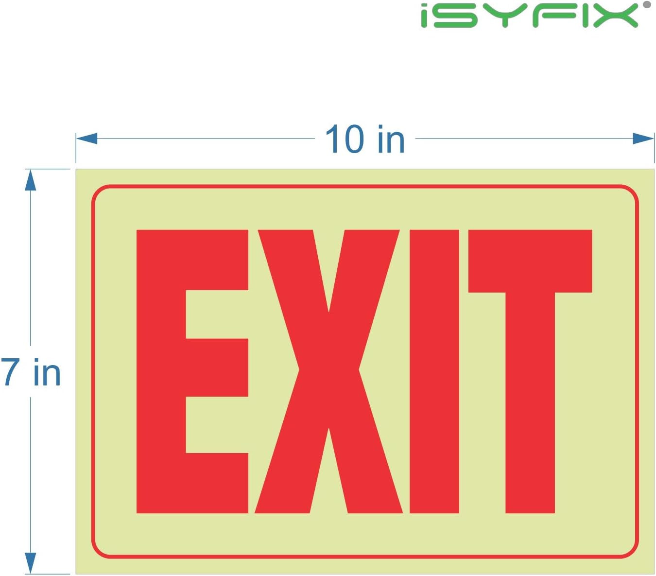 Photoluminescent Exit Signs – 2 Pack, 10×7 Inch, Durable Glow in the Dark Sticke