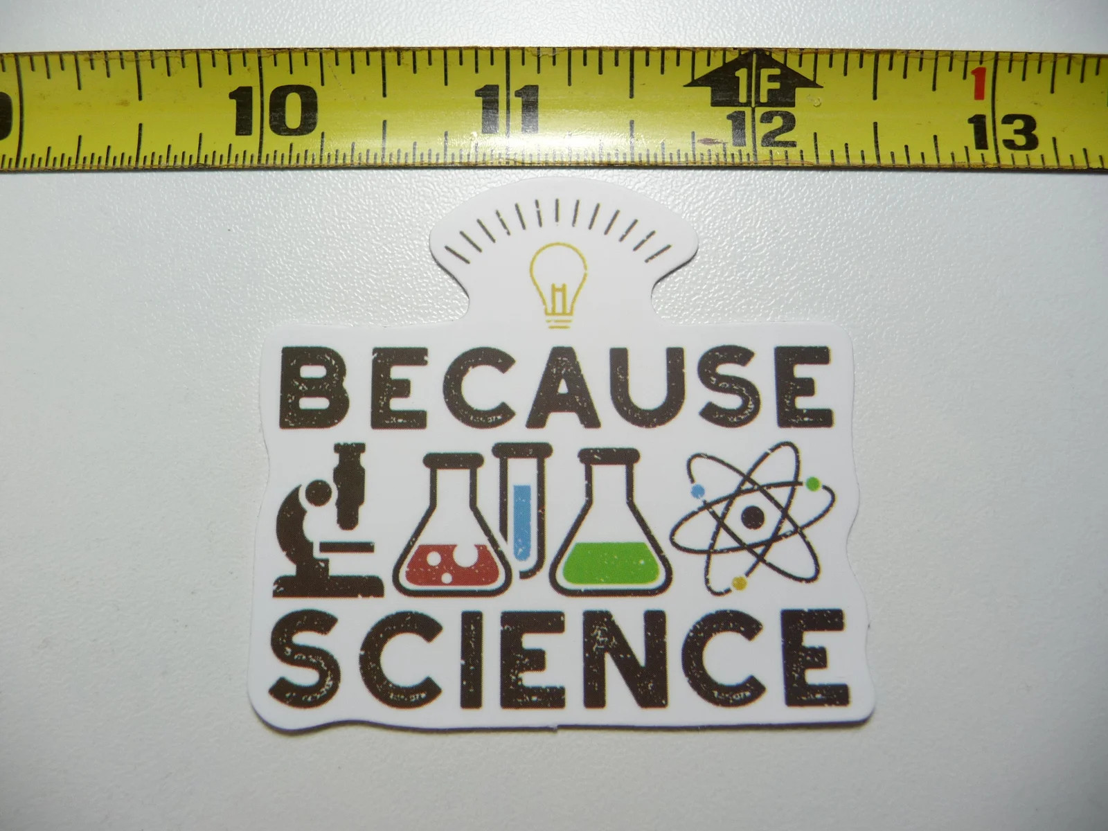 BECAUSE SCIENCE EXPERIMENT KNOWLEDGE SMALL STICKER DECAL SCHOOL PROFESSOR