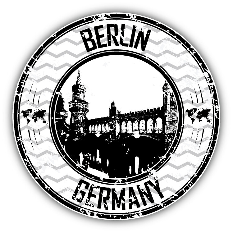 Berlin Germany Grunge Rubber Stamp Travel Car Bumper Sticker Decal