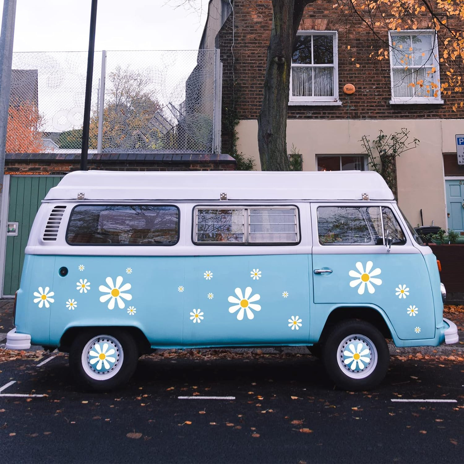 12 Sheets Daisy Stickers 130 Pcs Flower Car Decals Self Adhesive Vinyl Retro But