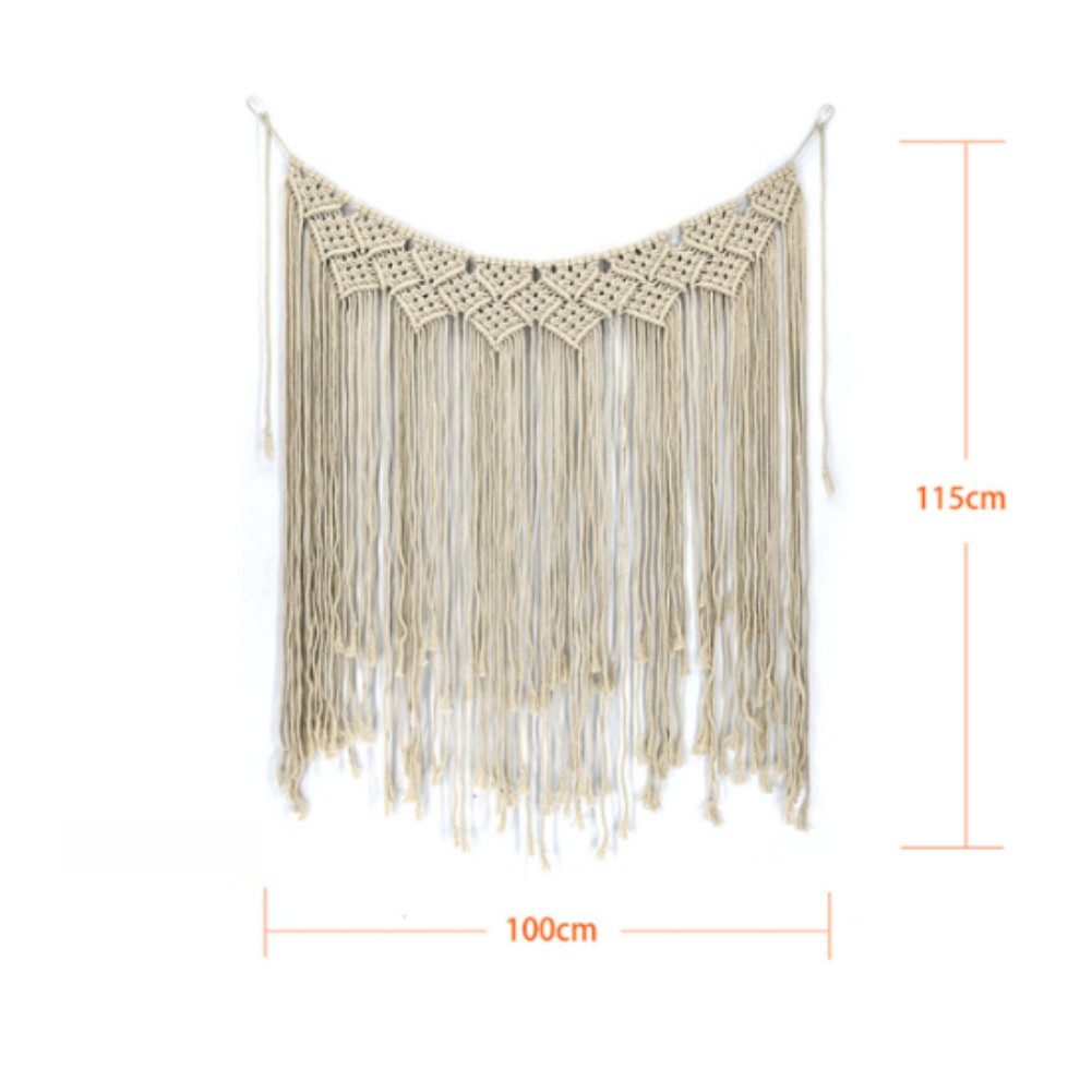 Wall Tapestry Cotton Bohemian Handwoven for Living Room Bedroom 100x115cm