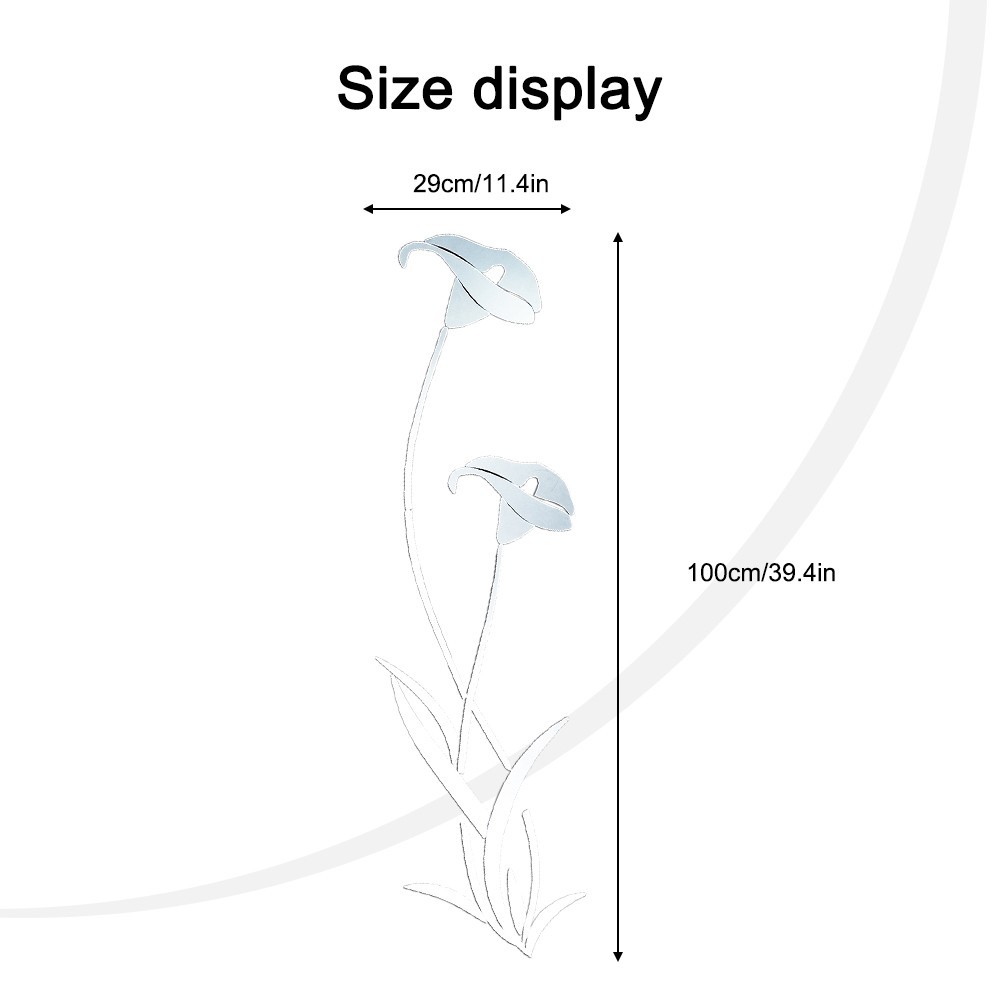3D Mirror Flower Sticker Art Design Decal Wall Decals Home Decor Removable