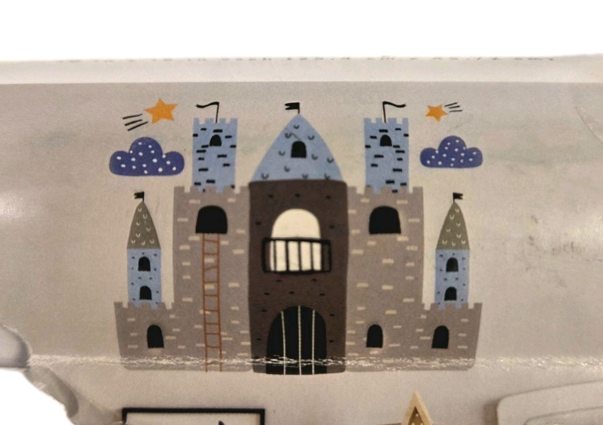 6 Sheets Removable Wall Art 10×18 Castle Clouds Stars Cheerful Unisex