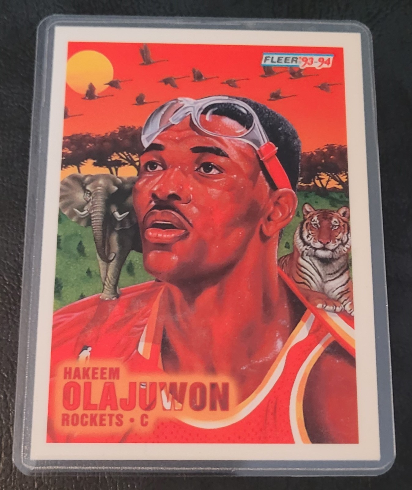 Hakeem Olajuwon Basketball Card HOF Fridge/Locker/Cabinet Laminated Magnet