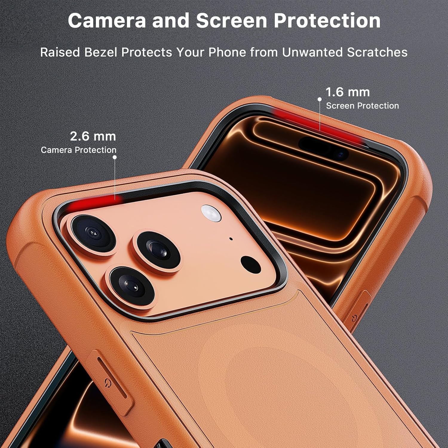 for iPhone 17 Pro Max Case with 17 Max, Cosmic Orange