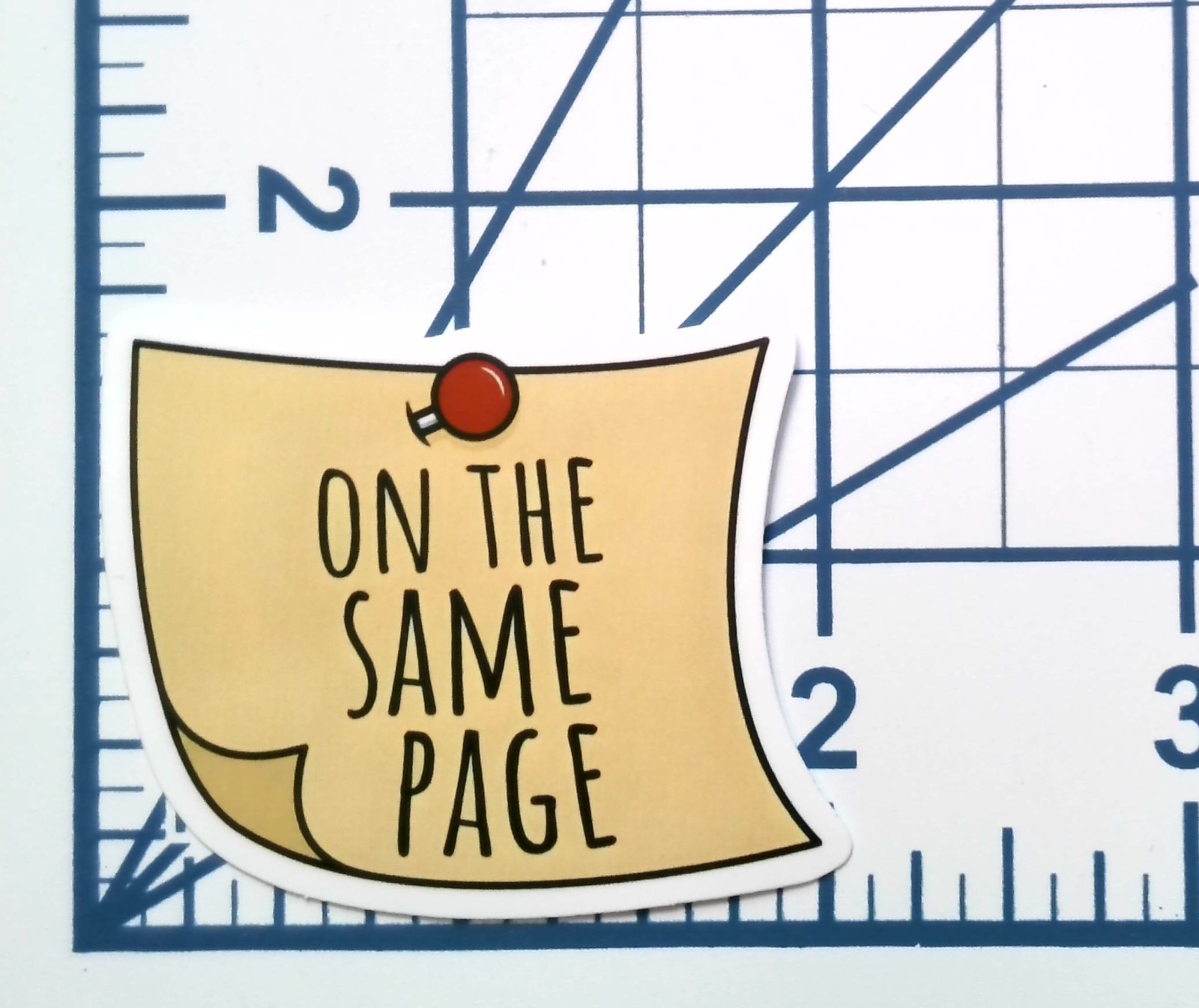 On The Same Page Vinyl Sticker Funny Office Quote Decal Laptop Planner Gear