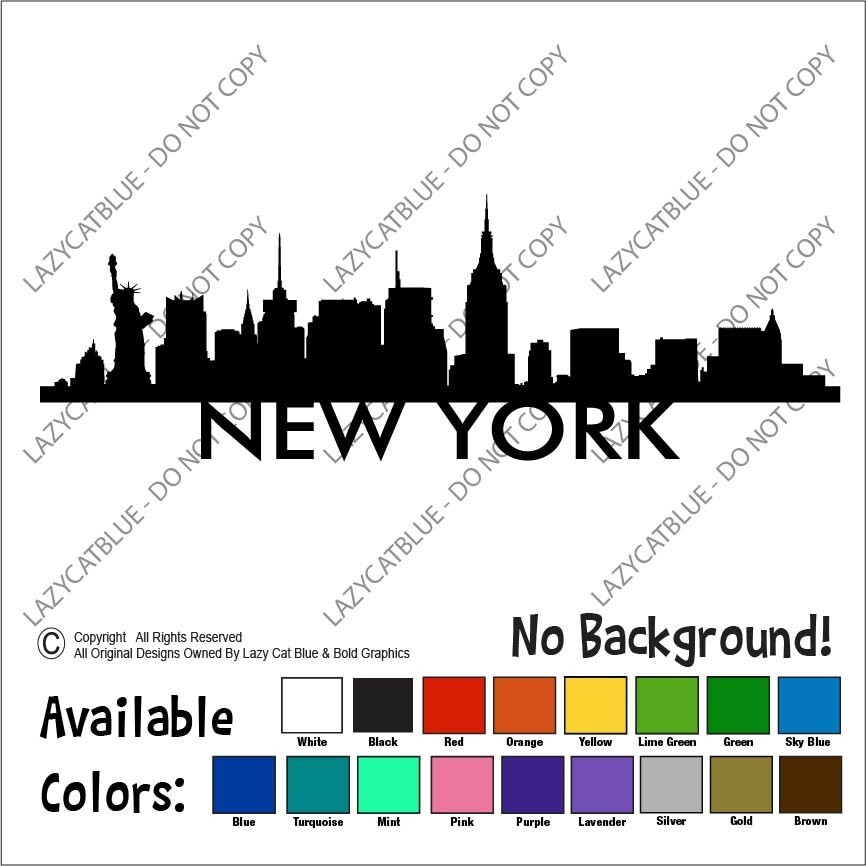 New York City NY Decal Vinyl Sticker Statue of Liberty Skyline Skyscape City NYC