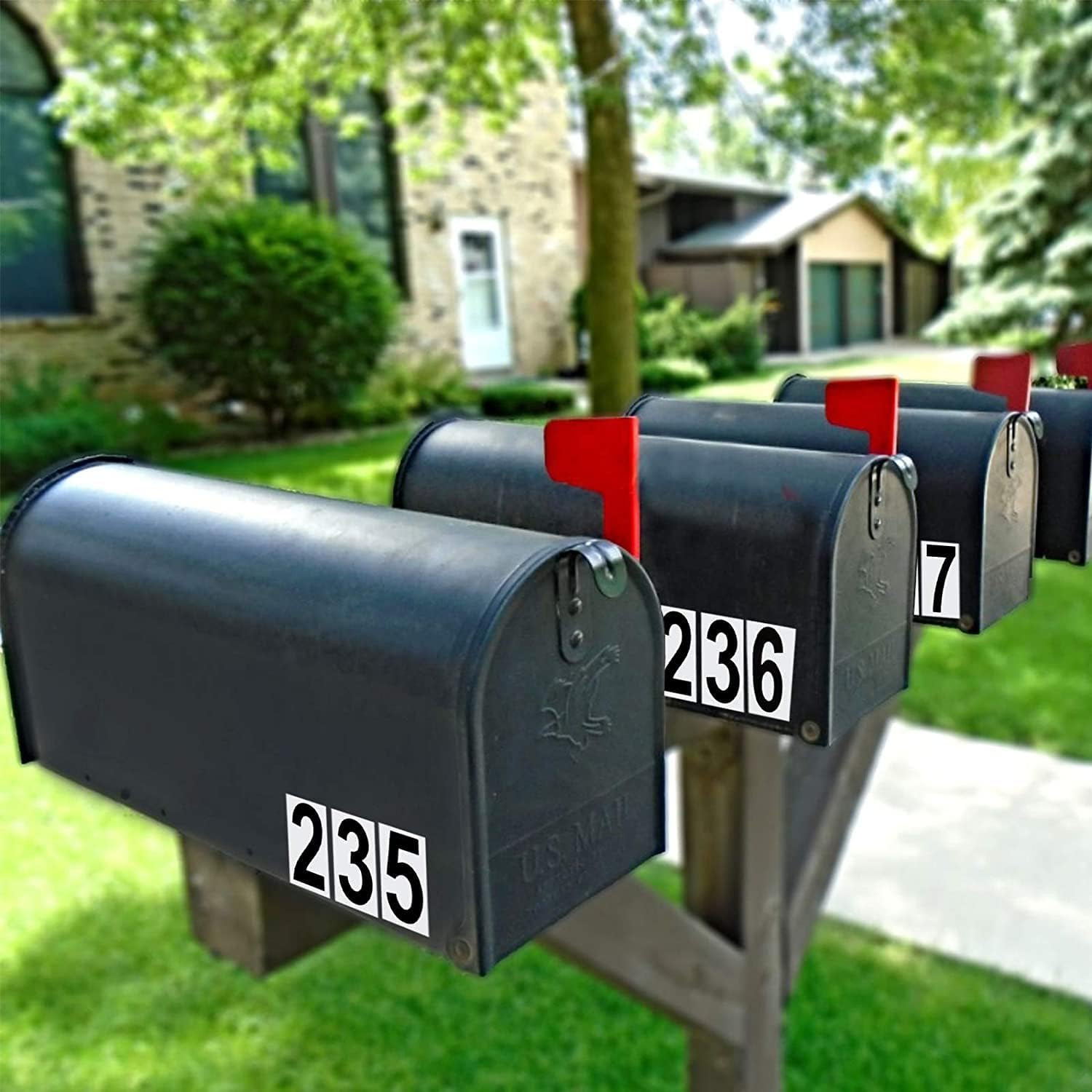 Waterproof Adhesive Mailbox Number Stickers In/Outdoor Fade Resistant 10 Sheets
