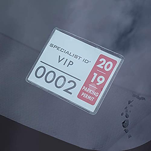 – Parking Permit Holder for Car Windshield – Clear Adhesive Parking Tag 2 Pack