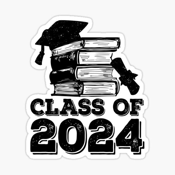 class of 2024 books Vinyl Sticker cup Window Bumper Wall Laptop