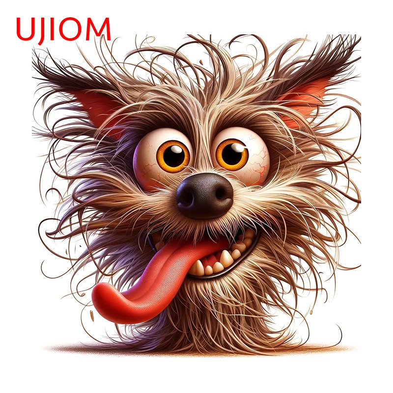 UJIOM Crazy Smiling Dog Wall Sticker Lovely Cartoon Puppy Vestibule Fashionable
