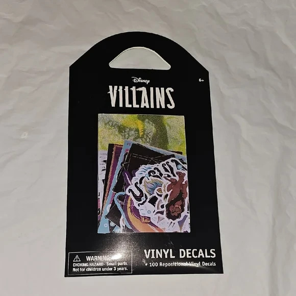 Disney Villains Repositionable Vinyl Decals, 100 Count New