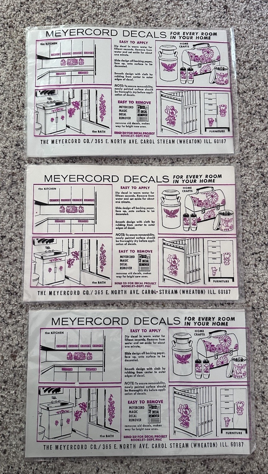 Meyercord Decals Gold Eagle 547-A 13" x 8" NEW Set of 3