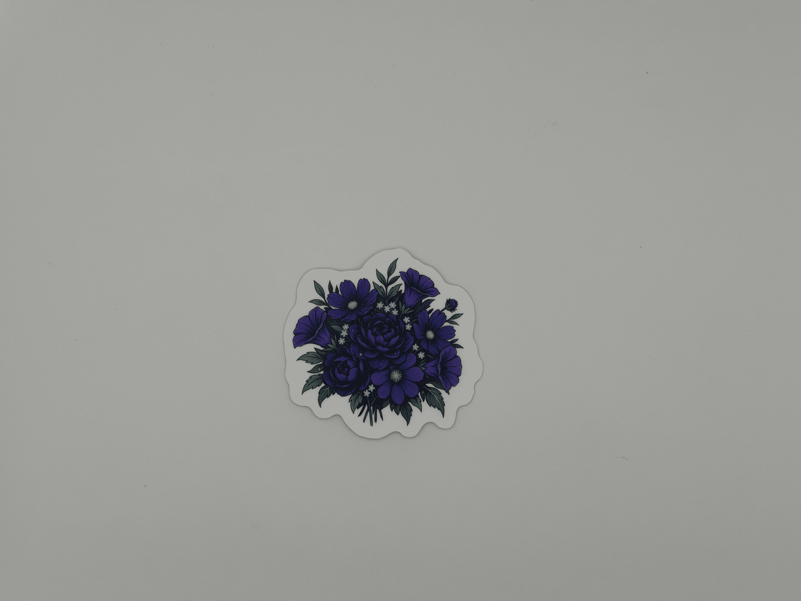 Purple Blue Floral Bouquet Vinyl Sticker Die Cut Botanical Laptop Decal
